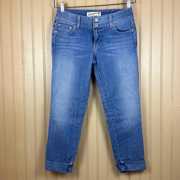 Red Engine Vintage Spirfire Cropped Jeans Size 26 - Picture 1 of 4